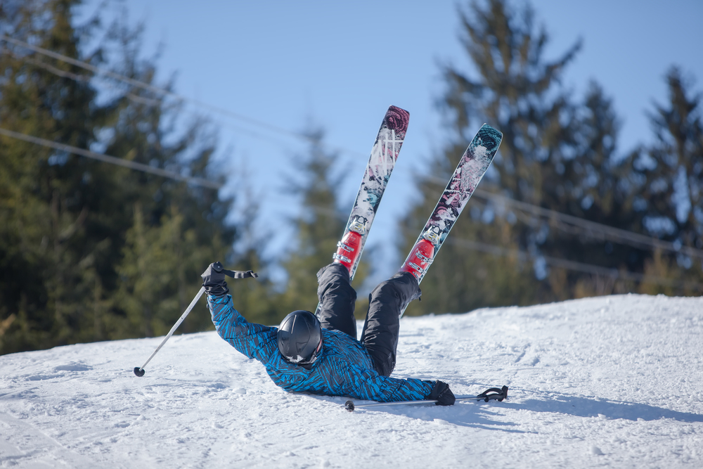 Skier fell during the descent from the mountain